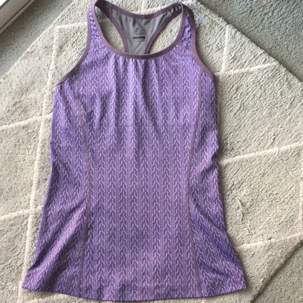 Nike Built-In-Bra DryFit Racerback Purple Tank Top